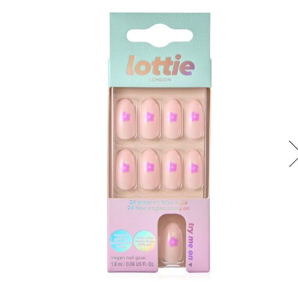 lottie london stay press'd - flower power Press On Nail Kit 24 false nails - Picture 1 of 5